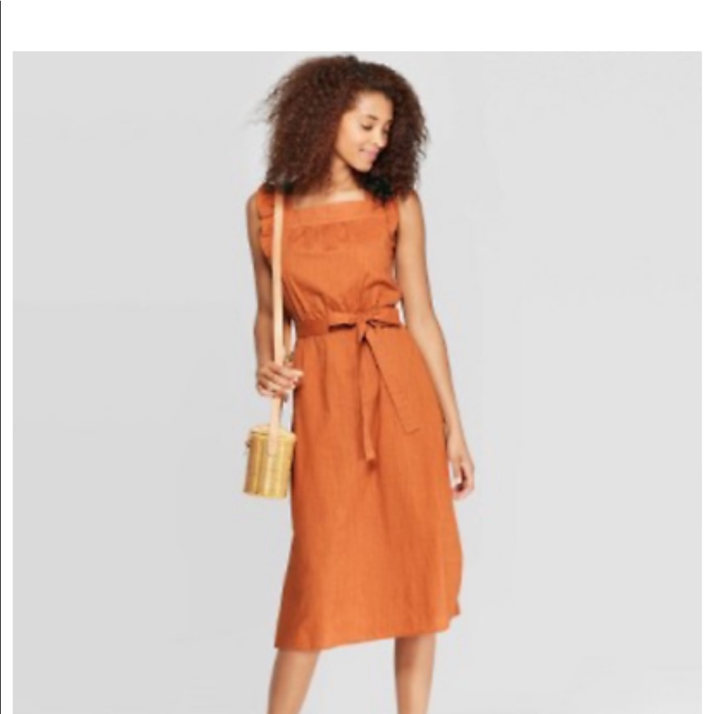 Universal Thread Mustard Square Neck Maxi Dress